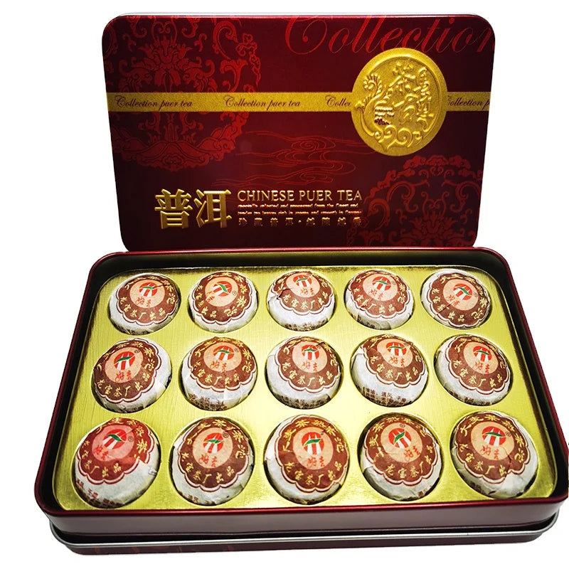 Traditional Chinese Fermented Puer Tea Barley Flavor Mini Tuo Tea Bar Gift Box Packaging Healthy Tea Specialty