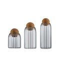 Wholesale 500ml 800ml 1200ml Thickened Empty High Borosilicate Striped Airtight Glass Storage Jar with Cork Lid for Kitchen