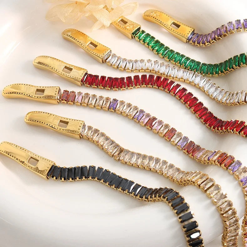 New Fashion Colors Zircoia Bracelets Bangles Luxury Women Jewelry Colors Crystal Zircon Bracelets