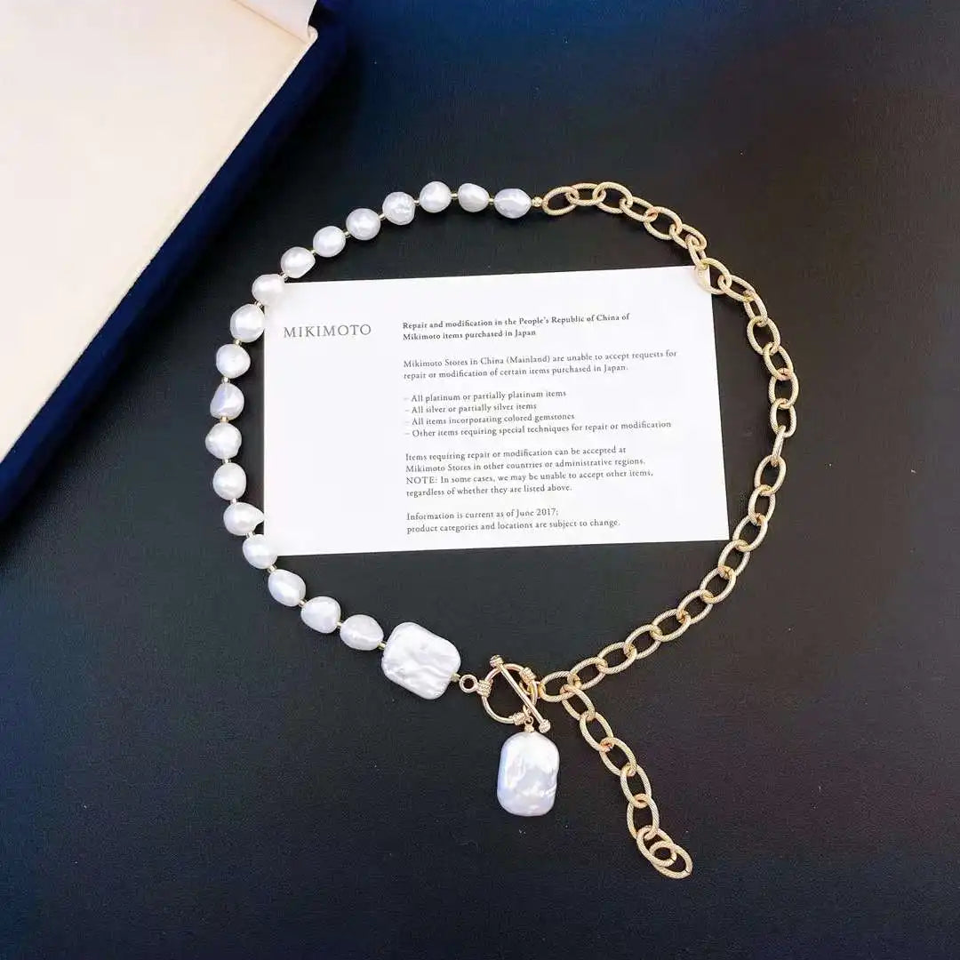 Fashionable Baroque Alien Style Freshwater Pearl Necklace Natural Block-Special Offer in Fashionable Jewelry