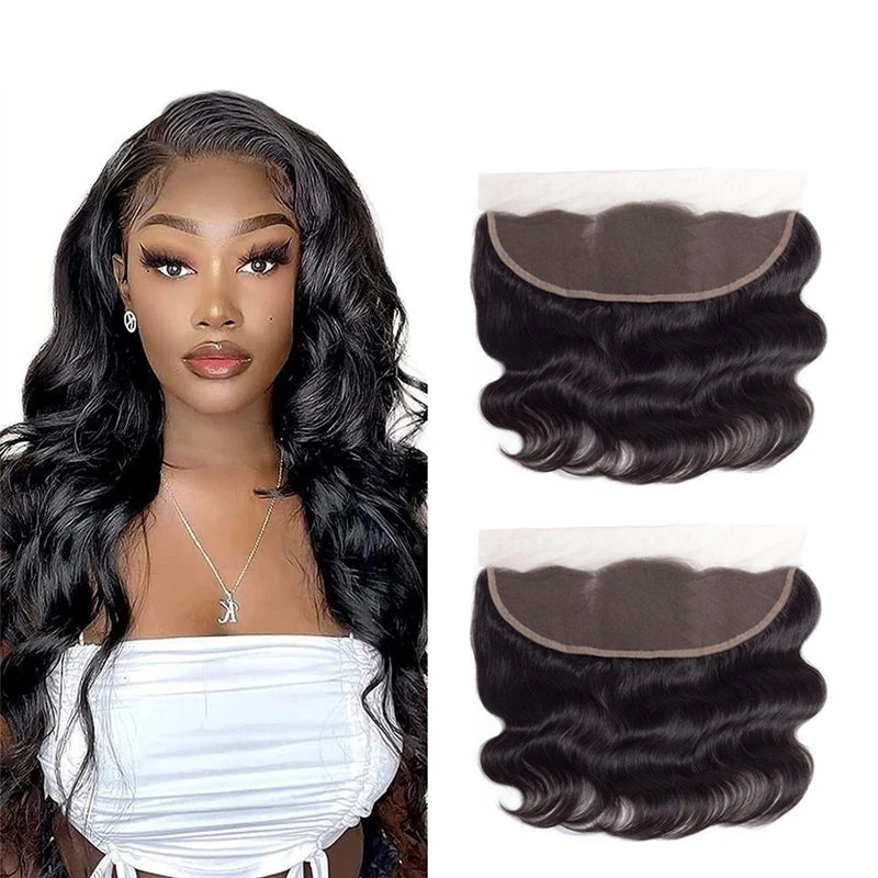 100% Brazilian Virgin Human Hair Transparent 13*4 13x6 Lace Frontal Body Wave Natural Hair Lines Ear to Ear Lace Frontal
