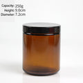Wholesale Amber Glass Face Cream Body Scrub Jar Round 5g 10g 15g 20g 30g 50g for Cosmetics Packaging with Gold Lids Black Cap