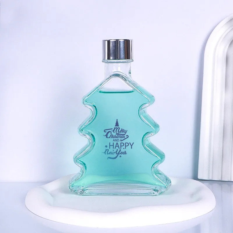 200ml Christmas Tree Design Reed Diffuser Bottle Empty Aroma Diffuser with Screw Cap MOQ 100pcs