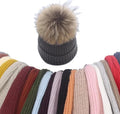 Unisex Custom Faux Fur Slouchy AB Yarn Ski Cap Wholesale Warm Winter Chunky Jacquard Knit Animal Print Common Satin Lined Beanie