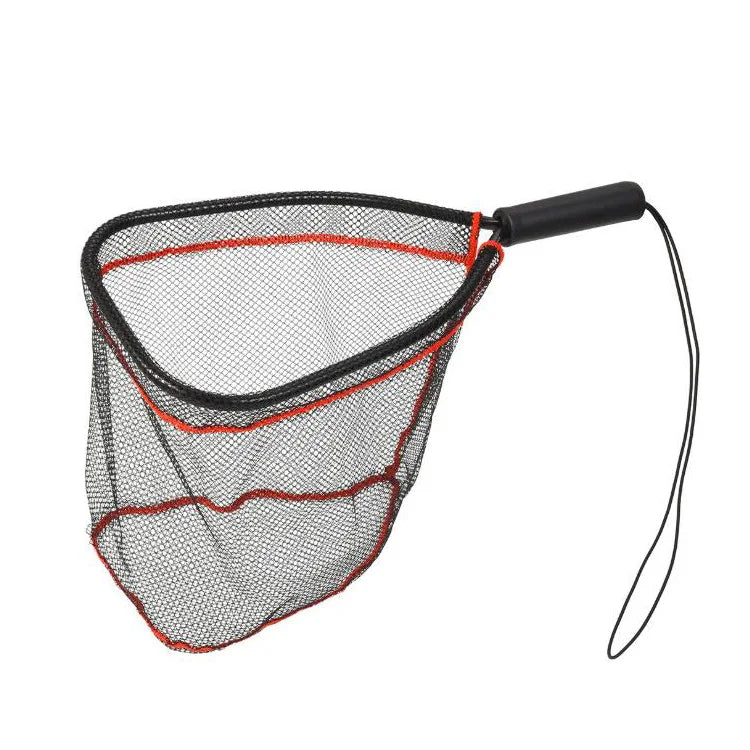 WEIHE 155g Aluminum Alloy Fly Fishing Landing Net Small Portable Nylon Fishing Short Pesca Hand Net Gear Tools Tackle Accessor