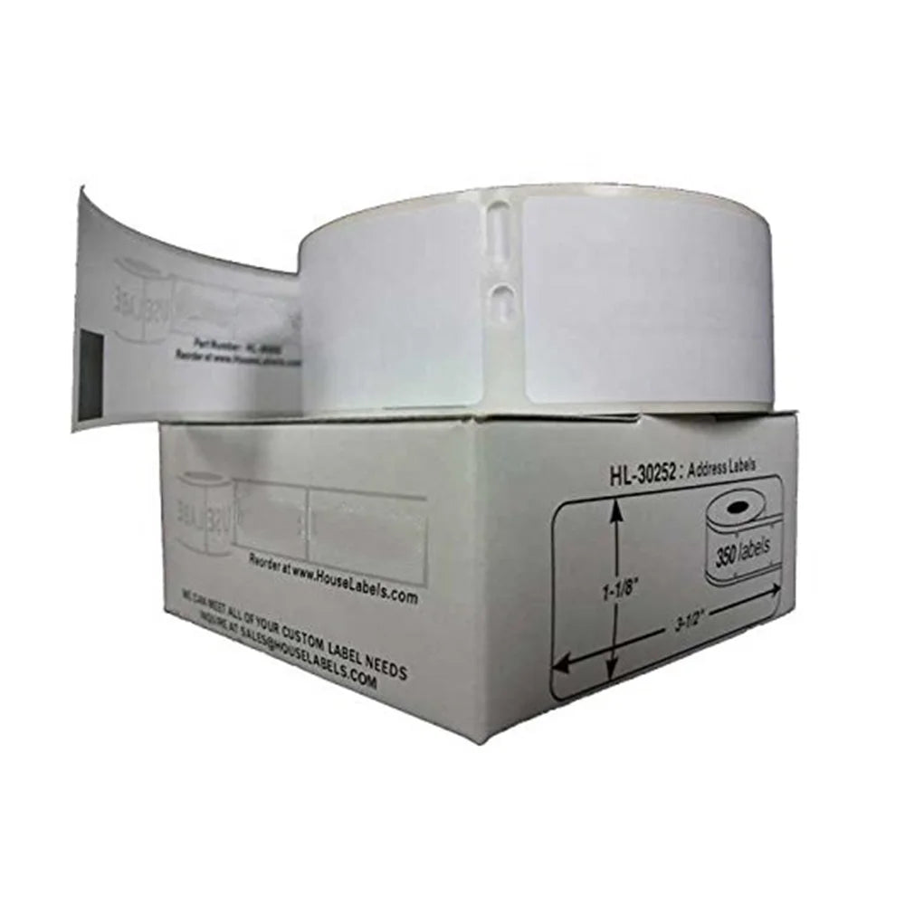 Paper Rolls Compatible Dymo Labels 30252 White Address Labels for Dymo LabelWriter 450 Computer Projector 1-1/8" X 3-1/2" 350