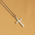 Customized Stainless Steel Figaro Chain Necklace for Boys Waterproof Gold & Silver Plated Cross Trendy Style