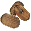 Acacia Wood Tray Oval Black Cookies  Wooden Small Acacia Coffee Snack Acacia Wood Tray