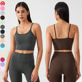 Hot Selling Activewear Women Scoop Back Running Longline Sports Bra Workout Thin Straps Fitness Yoga Tank Tops