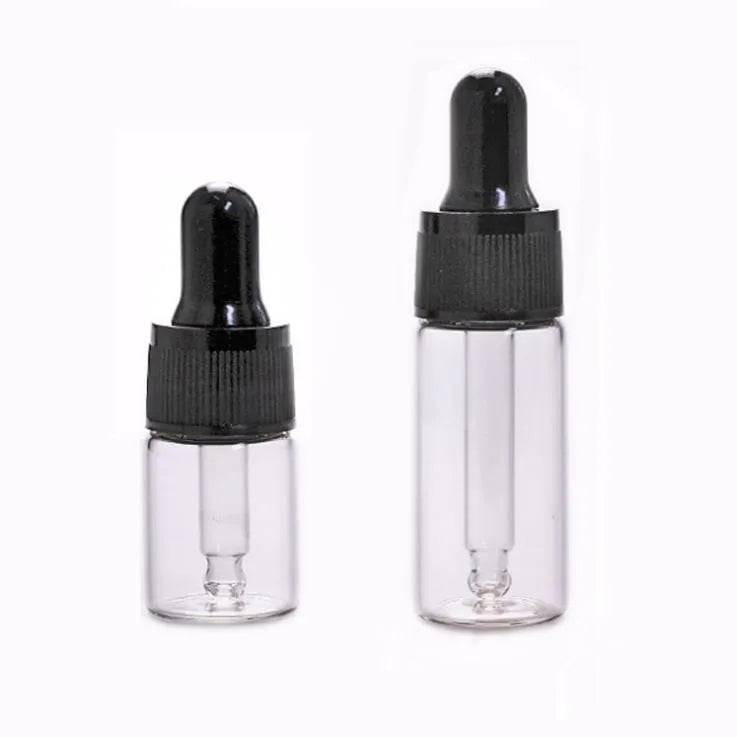 5ml 10ml Clear/amber Small Glass Dropper Bottle With Black White Dropper Essential Oil Perfume Small Sample Bottle