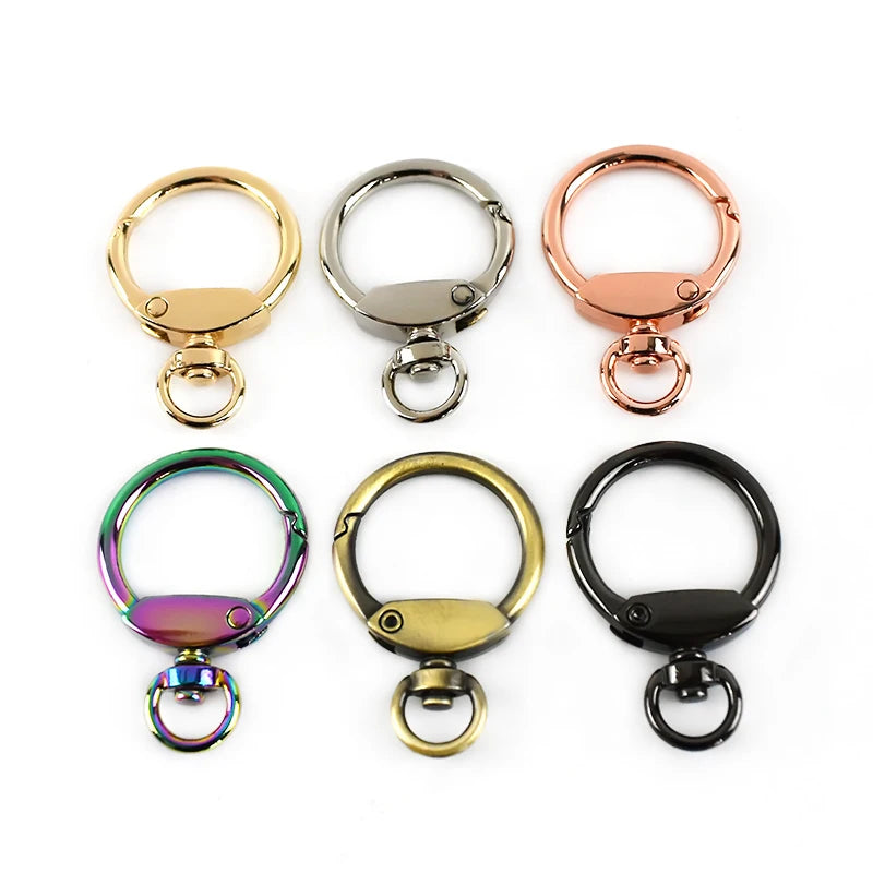 Meetee BF029 23mm O Ring Spring Buckles Rose Gold 8-shaped Hook Buckle Keychain Accessories Dog Swivel Spring Clasp Buckles