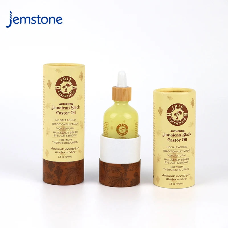 Eco-Friendly Print Perfume Essential Oil Bottle Paper Cylinder Packaging Cosmetic Skincare Kraft Cardboard Paper Tube Packaging
