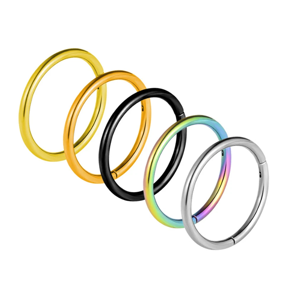 Women Multi Colors Hoop Nose Mouth Ear Pierced Ring Stainless Steel Rings Jewelry Ring