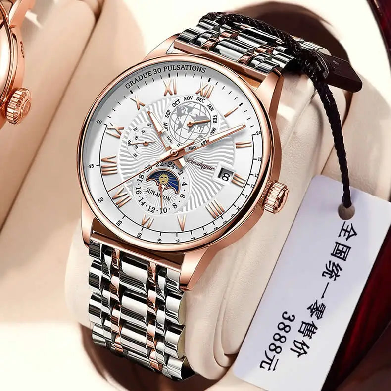 POEDAGAR 908 Waterproof Luminous Men Watch Fashion Business Luxury Date Week Male's Wrist Watches