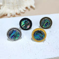 Hot Sale Gemstone Ring Natural Seahell Fine Jewelry Gold Plated Paua Shell Ring Round Abalone Jewelry Finger Rings for Unisex