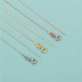 0.6mm Soild 925 Sterling Silver 16inch 18inch Box Chain Necklace With Needle for Necklace Jewelry Making