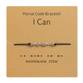 Never Give up Morse Code Letter Card Couple Bracelet