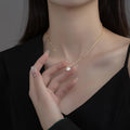 Custom Ladies 925 Sterling Silver Necklace Snake Bone Chain Elegant Baroque Pearl Geometric Zircon Fashionable Natural Elegant