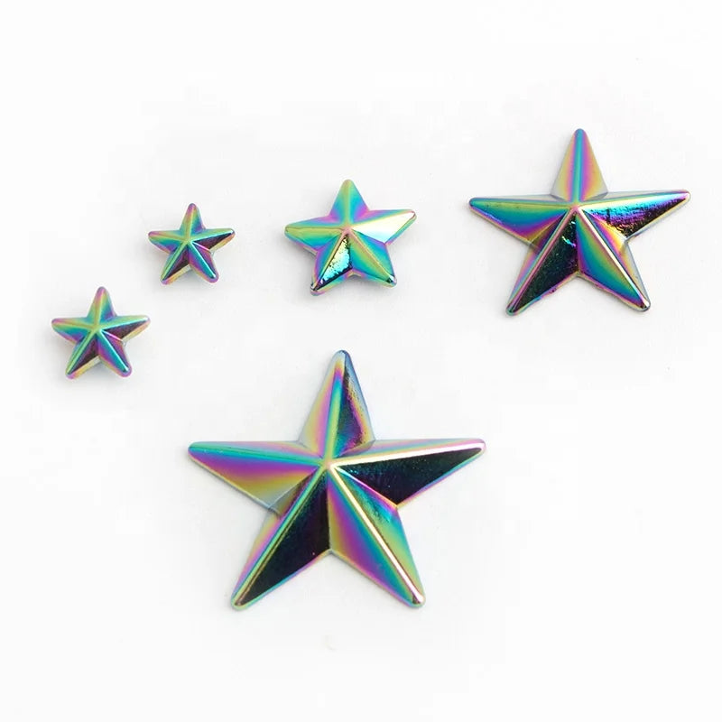 Nolvo World Rainbow 8-10-12-20-28mm Star Shape Screw  Base Rivet Belts Decorative Stud Bucket Nail Stud