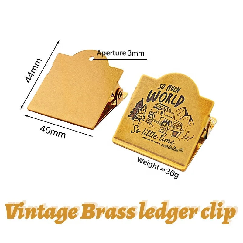 Custom Sales Logo Pure Copper Pocket Metal Clip TN Paper Brass Clip for Office Use Sketch Board Binder Metal Drawing Board Clip