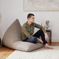 LUCKYSAC Triangle Beanbag Cushion Faux Linen Leisure Floor Sofa Beanbag Chairs Bean Bag Sofas