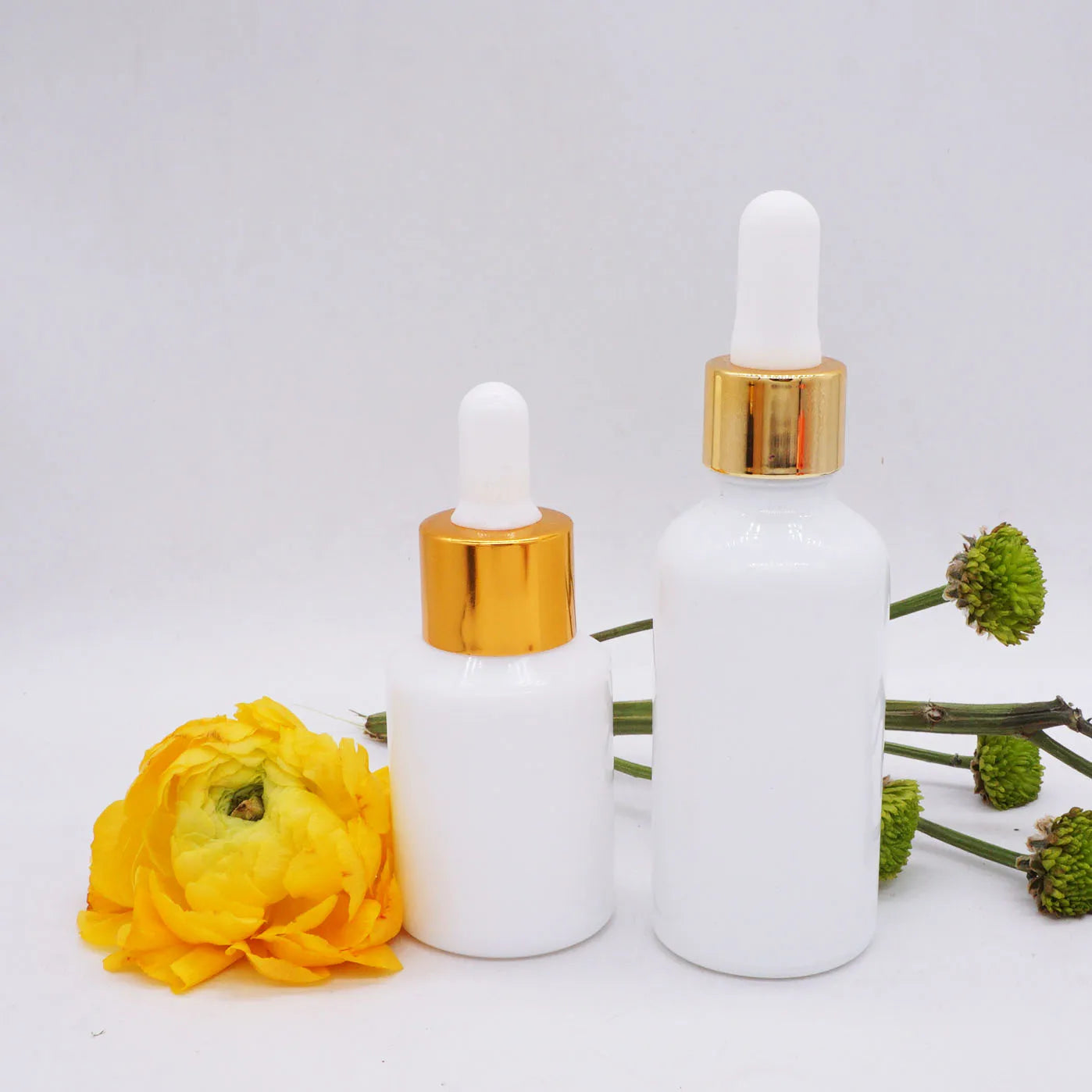30ml 50ml White Glass Cylinder Dropper Bottles