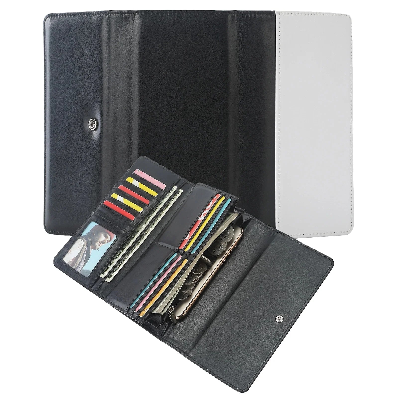Sublimation Wallets Female High-Quality Leather Wallet Custom Logo Cash Budget Binder Wallet