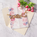 Hot Sale 2026 Wedding Invitations Luxury Flower Color Printed Vellum Paper Wedding Invitation Card