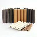 Luxury Villa Fluted Bamboo Wall Panels PVC Wainscoting with Grille Waterproof WPC Faux for Office School Hotel Living Room