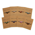Hot Sale Colorful  Handmade Braided Wish Card Bracelets Resin Moon Pendent Bracelets for Women