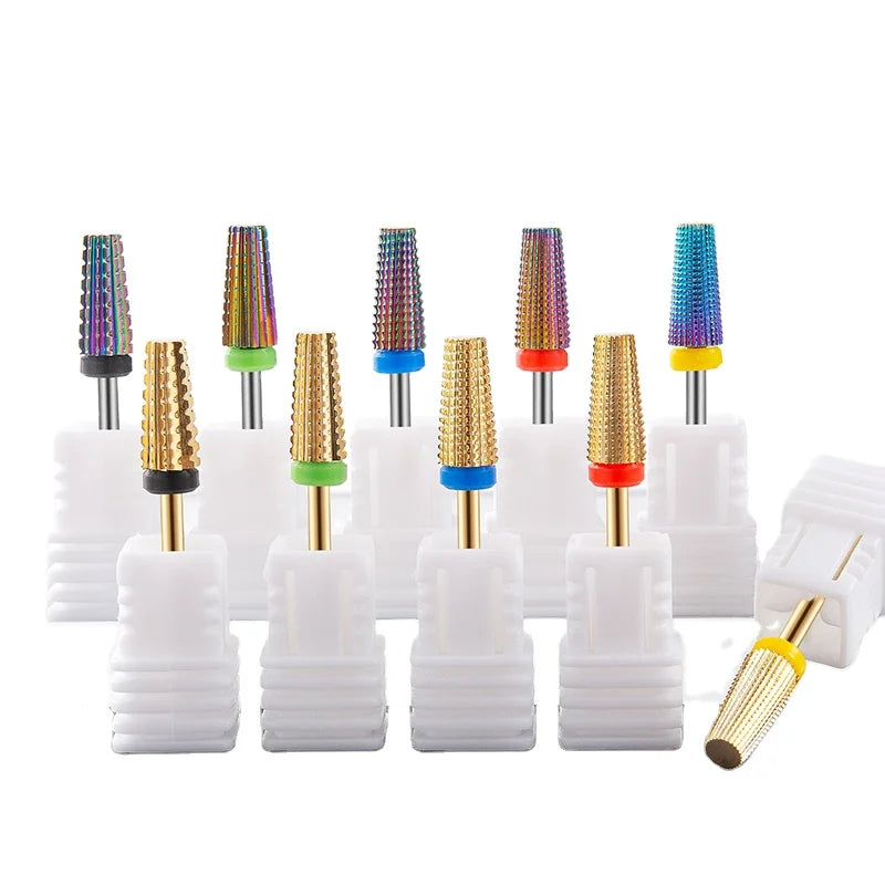 High Quality Beauty Tungsten Steel Nail Cuticle  Art Drill Bit Diamond  Cuticle Clean Custom Logo Box Nail Drill Bits