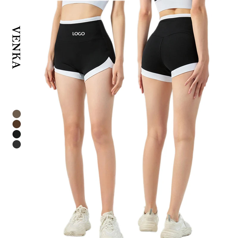 2023 New Solid High Waist Yoga Shorts with Tummy Control & Butt Lift Breathable Quick Dry Workout Shorts for Ladies