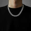 Punk Style Stainless & Titanium Steel Curb Chain Necklace Bracelet Set Unisex 11mm Width Men's Fashion Jewelry for Gifts