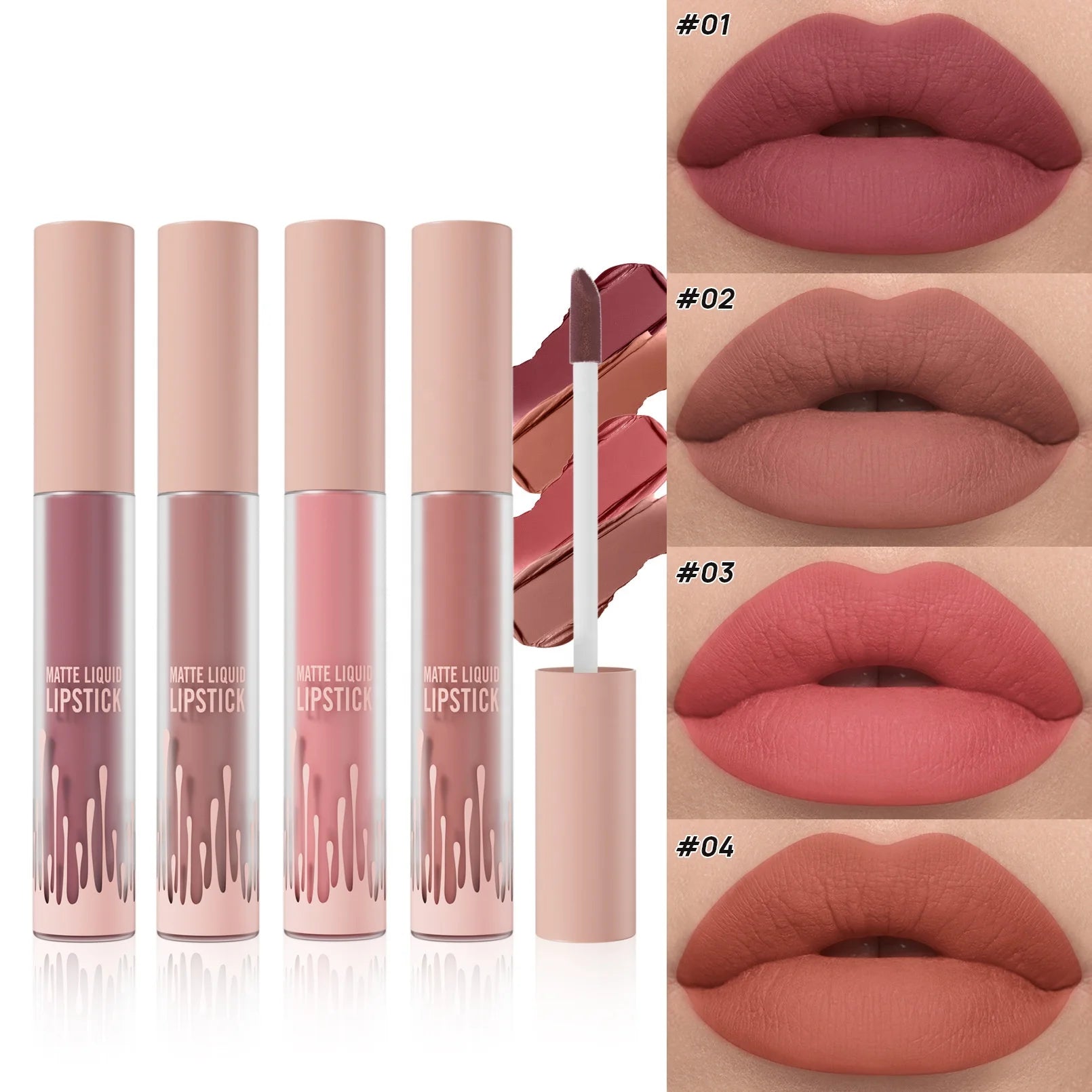 Wholesale Long-Lasting Vegan Matte Liquid Lip Gloss Non-Stick Non-Fading Waterproof Lipstick Makeup