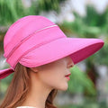 Summer Bowknot Bucket Hat Sun Protective Convertible Beach Visor Hiking Hat