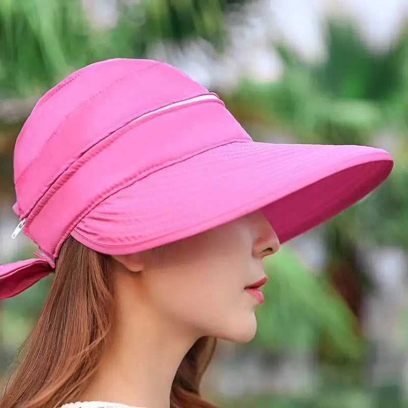 Summer Bowknot Bucket Hat Sun Protective Convertible Beach Visor Hiking Hat