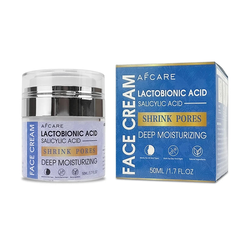 Face Cream for Beauty Salon Paraben-free Oil-control Pore Shrinking & Lactobionic Acid Hyaluronic Natural Face and Body Cream