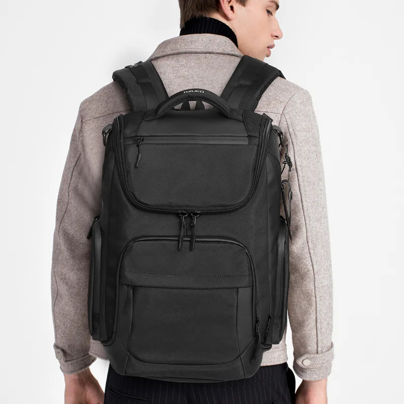 Ozuko 9409 New Designer Wholesale Custom Logo Waterproof Polyester Backpack Men Anti Theft Laptop Backpack Men Business Bag