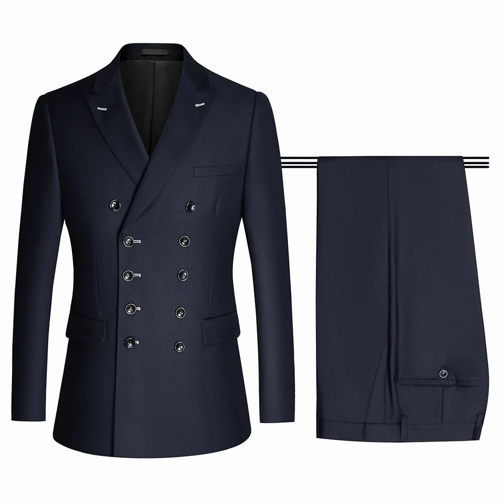 Explosive Suit Light Luxury Style Stripe Crown Embroidery Jewelry Set Men's Casual Slim Suit Suit