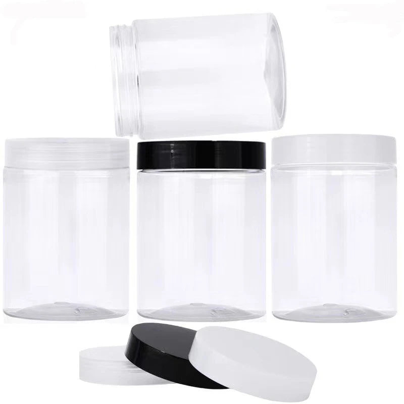 100ml 200ml 250ml Empty Lotion Cream Body Butter Lip Scrub PET Plastic Jar with Lid for 4 8oz Cosmetic Packaging Container
