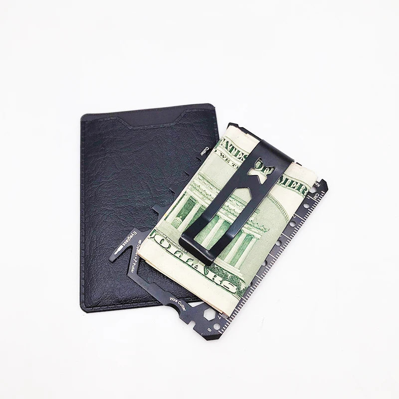 Best Seller Mens Multi Card Tool Snow Tool Multi-function Wrench Gadgets Gift Set Credit Card Wallet With Money Clip