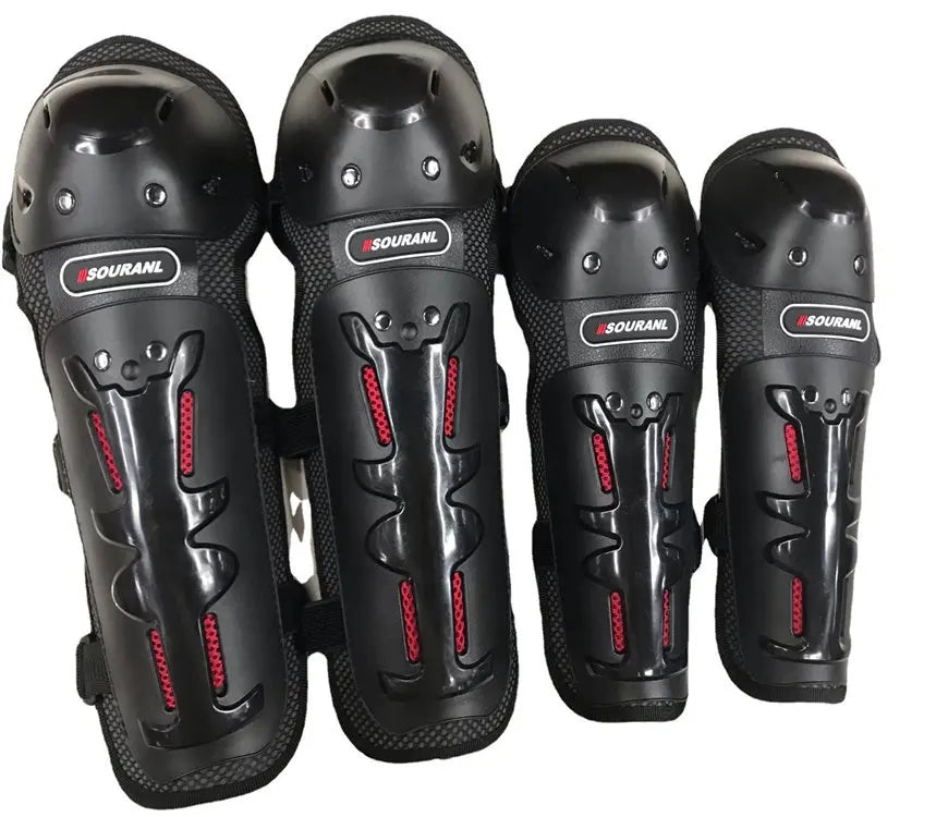 All Seasons Four-Piece Set Hard Shell Motorcycle Protective Gear Knee Pads Elbow Pads for Off-Road Downhill Motocross Riding