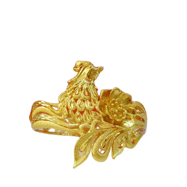 Dubai Jewelry Fashion Phoenix Flower Bracelet Wedding Jewelry Copper Gold PlatedBracelet Bridal Wedding Jewelry MegaBDM
