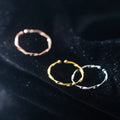 Fashion 925 Sterling Silver Twist Open Ring Gold Filled Thin Women Jewelry