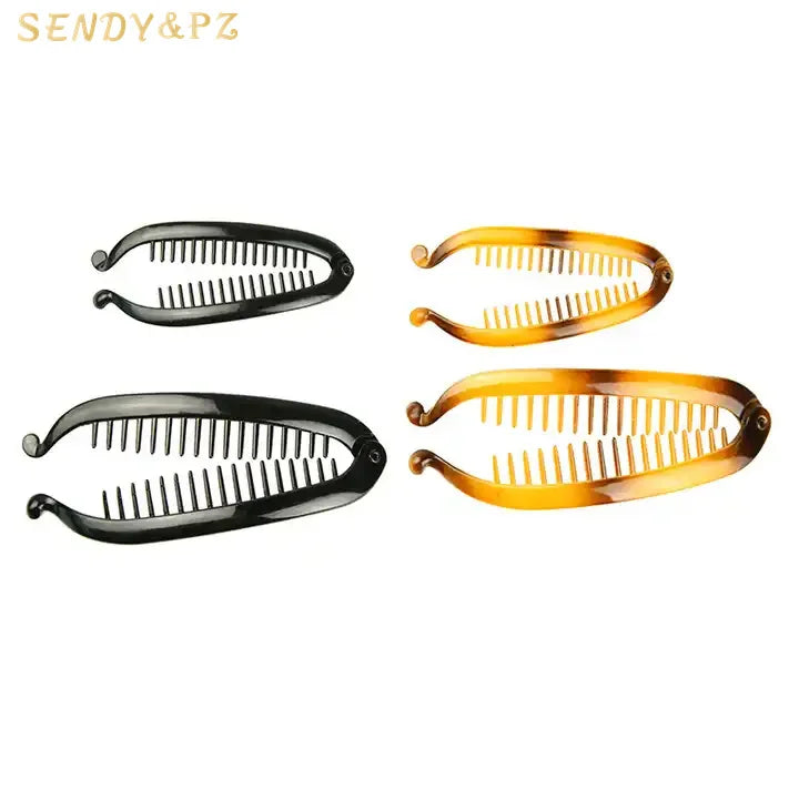 Fashion Banana Hair Clips Classic Clincher Combs Large Double Comb Fishtail Hair Clip Banana Ponytail Holder Clip