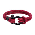 Trendy Mens Nautical Rope Bracelet Fashion Stainless Steel Black Plated Horseshoe Buckle Milan Rope Bracelet for Men