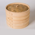 Eco-Friendly Bamboo Steamer Basket Dim Sum Set with Extra Depth 14 Inch for Restaurant Kitchen Cookware