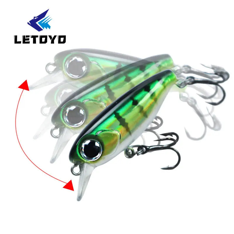 LETOYO 38mm 2.8g Minnow Fishing Bait Mini Sinking Fishing Lure Wobblers for Trout Perch Stream Fishing Tackle Tools