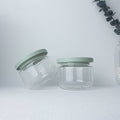 Special Design Empty 250ml 8oz Transparent PET Cream Mask Food Plastic Cosmetic Jars with Green or White Lid