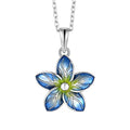Custom Women Jewelry Fashion 925 Sterling Silver Enamel Blue  Flower Charm for Jewelry Cute Enamel Flower Charm Pendant